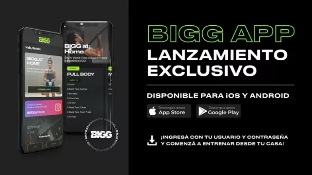 Cadena de gimnasios BIGG ofrece app para entrenar desde casa