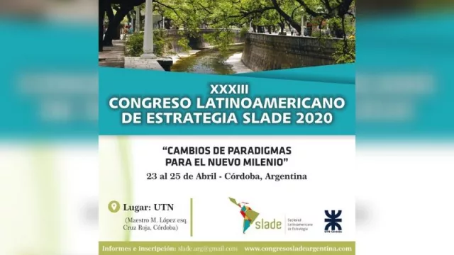Córdoba será sede del Congreso Slade 2020 (50 expositores, 500 asistentes)