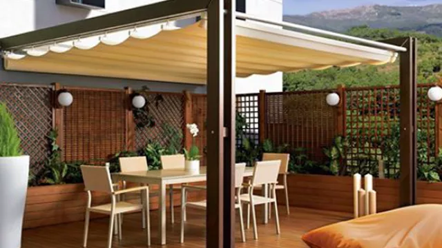 Las pérgolas Butterfly tienen un techo móvil romano en tela vinílica o acrílica, manuales o motorizadas.