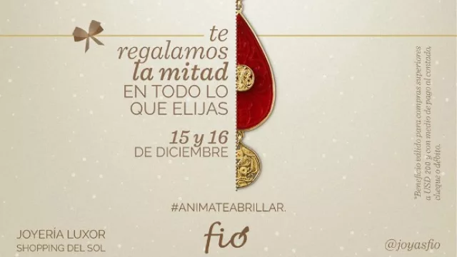 ¡Luxor te regala la mitad de todo lo que elijas!