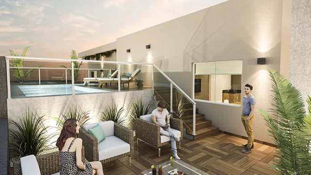 Todas las comodidades en una terraza única.