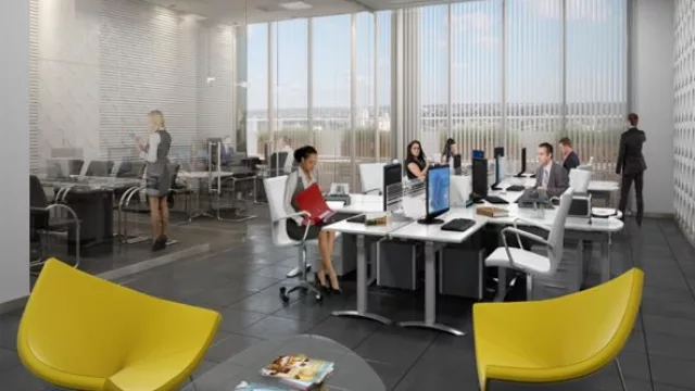 Las oficinas amplias y modernas.