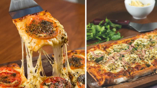 Probá sus riquísimas pizzas. Ph: Laura Mandelik.