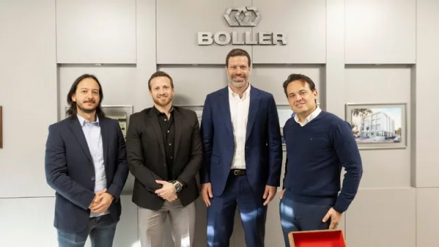 Danilo Yamamoto, gerente financiero de Roche; Fabricio Serrati Campos Cervera, miembro del directorio de Boller, Benjamín Caballero Bendixsen, GM de Roche para Uruguay y Paraguay; Sebastián Campos Cervera, miembro del directorio de Boller.